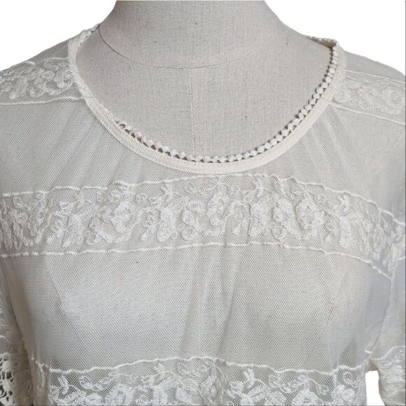 Valerie Bertinelli Vintage White Lace Top - Picture 2 of 6